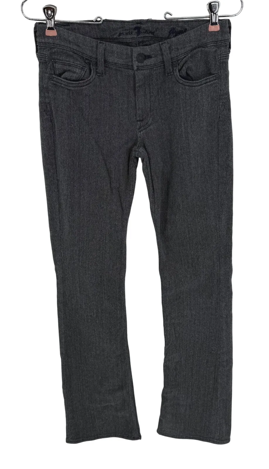 Seven For All Mankind Boy Cut Size 29 Gray Black Slim Bootcut Low Rise Pants - Image 1