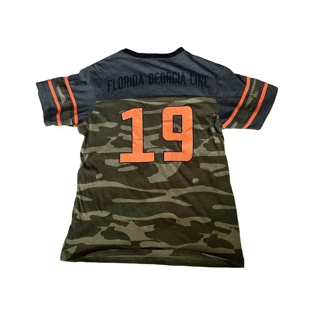 Florida Georgia Line Camouflage Jersey Shirt 2019 Camo‎ Tour Tee Country XL Green - Image 3