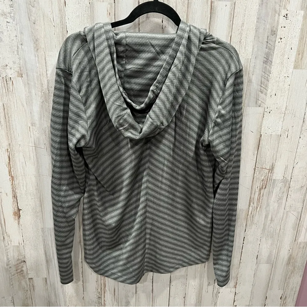 Outdoor Research Keara Hoody Hooded Henley Size Large Stripe Fishing Hiking Green - Image 6