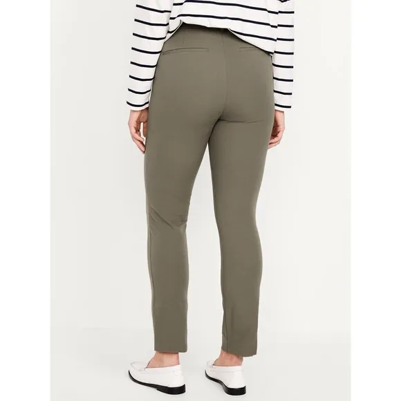 Old Navy Women 8 Reg High-Waisted Pixie Skinny Ankle Green Pants Casual Colorful - Image 4