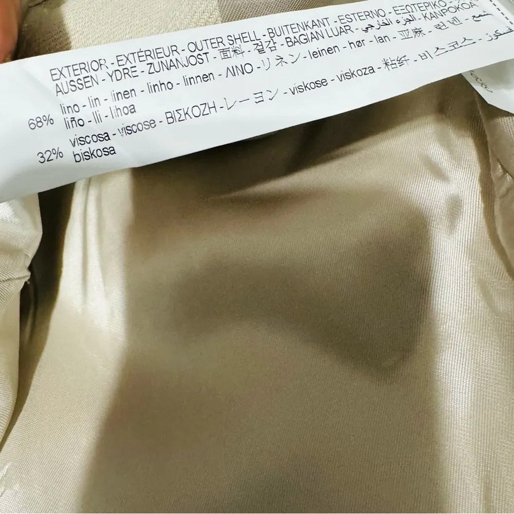 Zara Bloggers Favorite Beige Strapless Belted Linen Blend Luxury Summer Top Sz L - Image 14