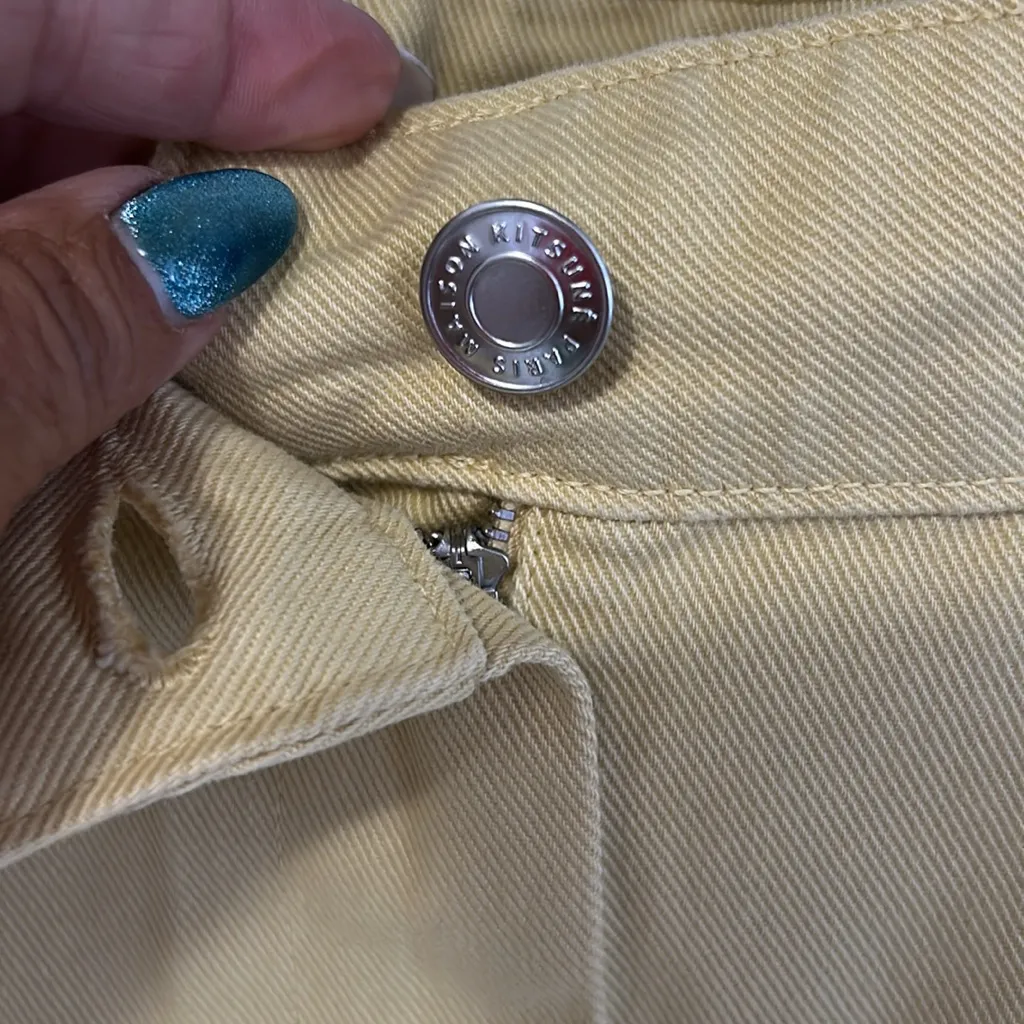 Maison Kitsune Yellow Wide Leg Jeans Size undefined - Image 5