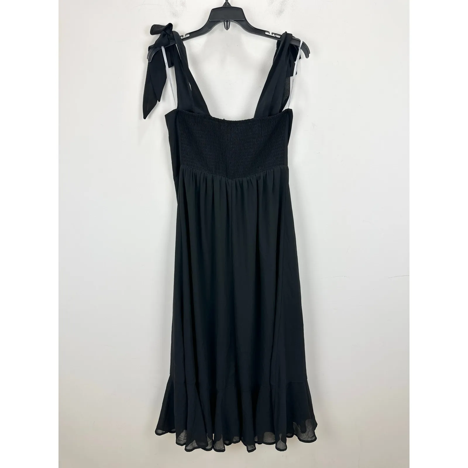NEW Lulus Summer Invite Black Tie Strap Tiered Midi Dress Cocktail Party XL - Image 11