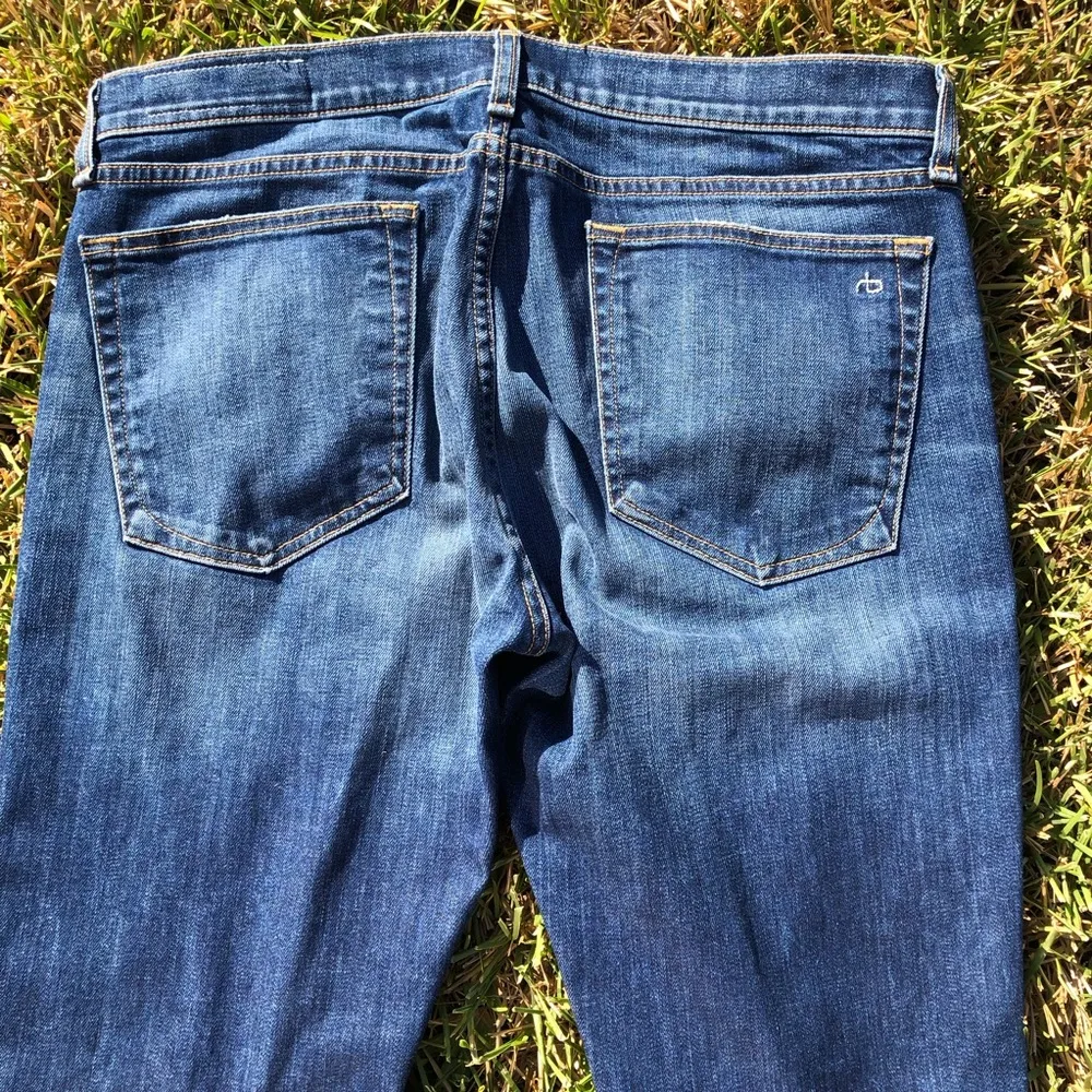 Rag & Bone Dre Low Rise Skinny  Distressed Stretch Raw Hem Jeans Sz 30 - Image 7