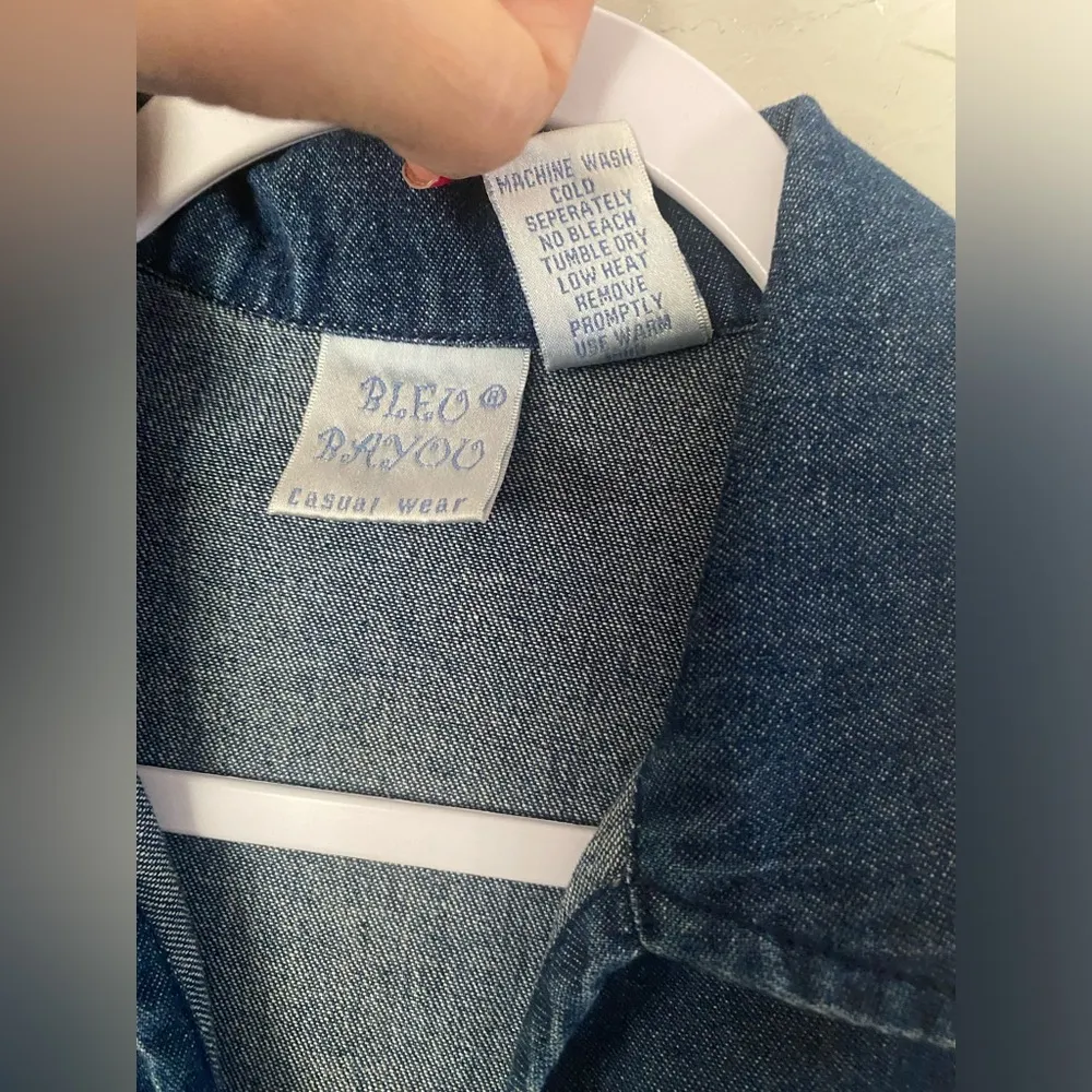 Bleu Bayoo Women's Dress Sz S Denim Comfy Patio Dress Embroidered Blue - Image 3