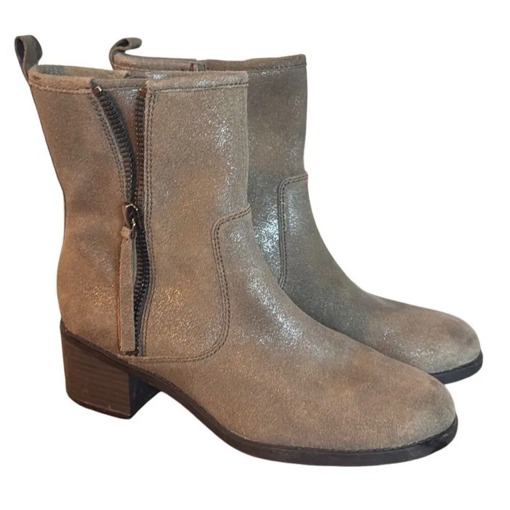 Clark’s grey Nevella Devon leather Metallic boots size 8.5 - Image 2