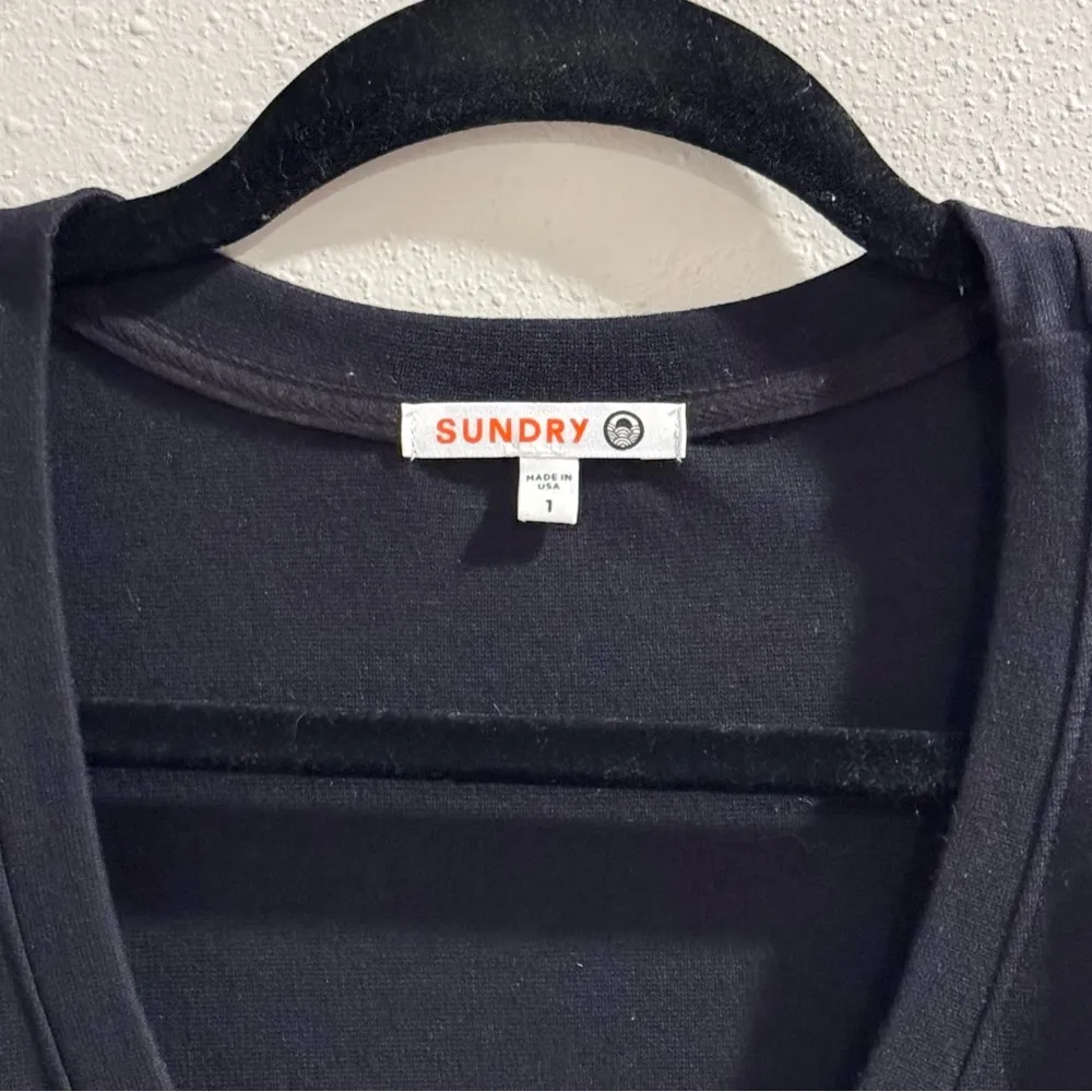 Sundry Anthropologie Black Size 1 Ruched 3/4 Sleeve Mini T-Shirt Dress Casual - Image 3