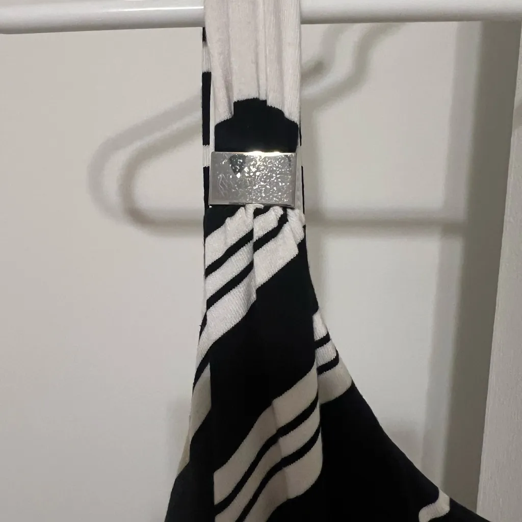 Black and White Striped Maxi Tank Dress Size XL - Image 3