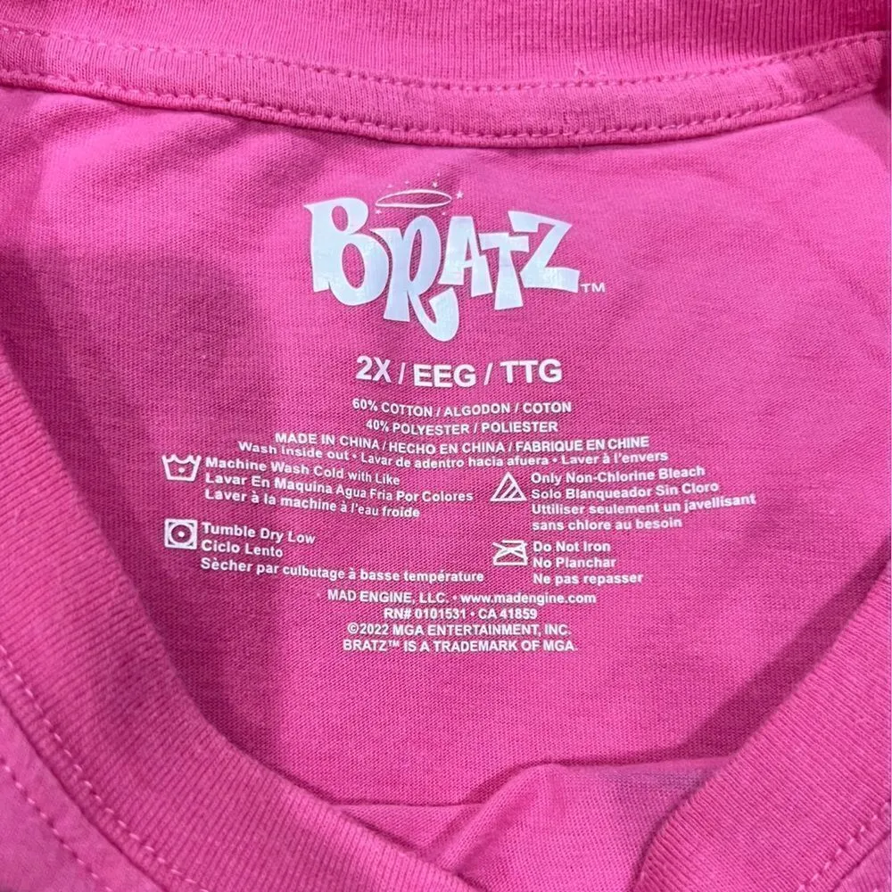 Bratz Pink Short Sleeve Graphic Tee Shirt Women’s 2XL Size 2X - Image 2