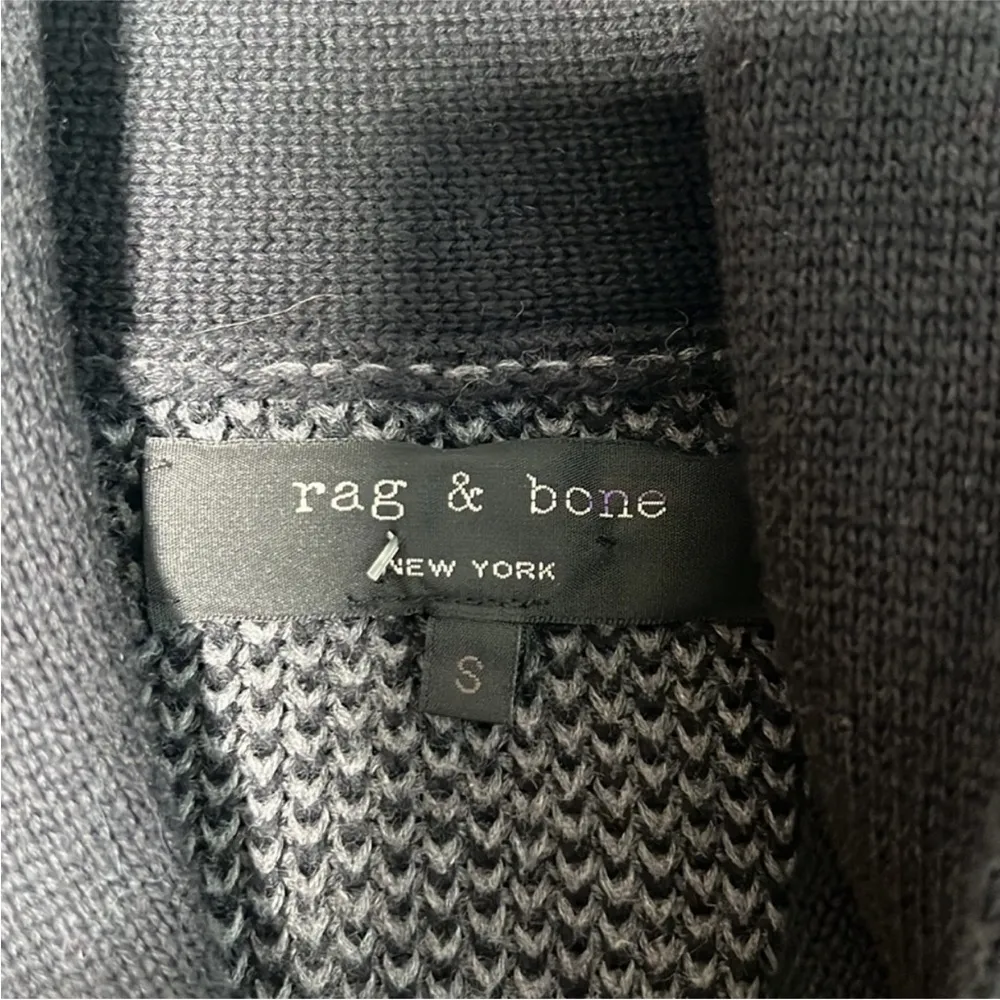 Chunky Grandpa Cotton Academia Cardigan Grey Black Size Small - Image 7