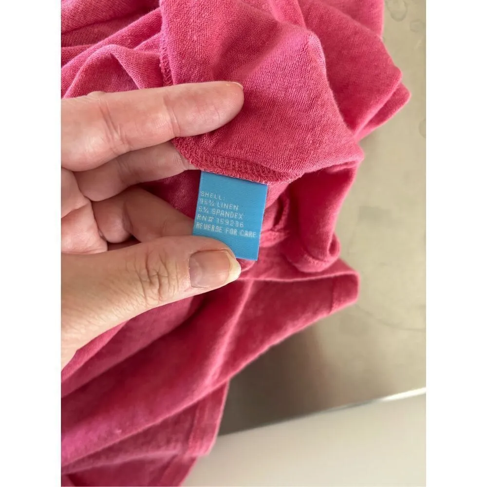 J. McLaughlin Women’s Linen Blend V-neck Short Sleeve T-shirt Size Large - Image 3