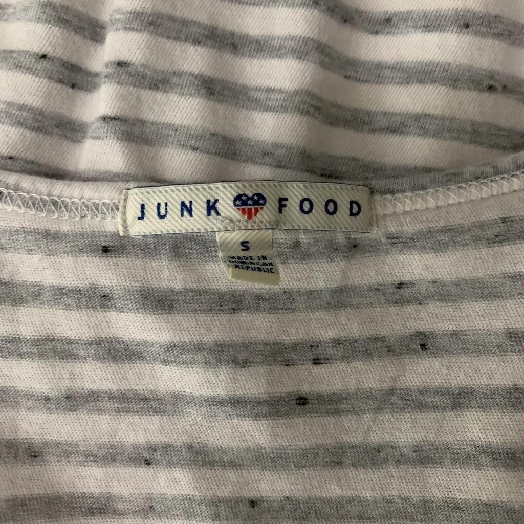 Junk Food Gray Striped Tank Top Small Graphic Retro Y2K Vintage Style - Image 4