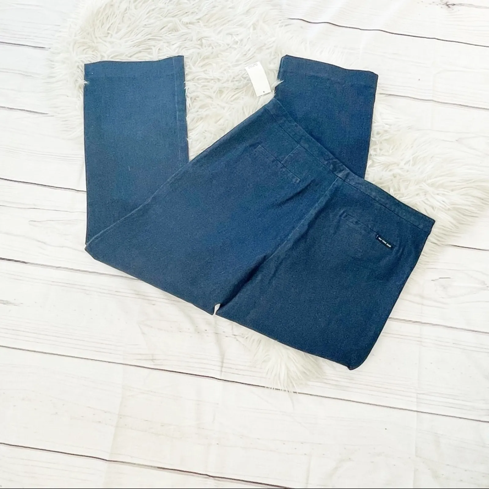 New York &‎ Company Studio Blue Denim Boot Cut City Stretch Jeans Size 16 Petite - Image 2