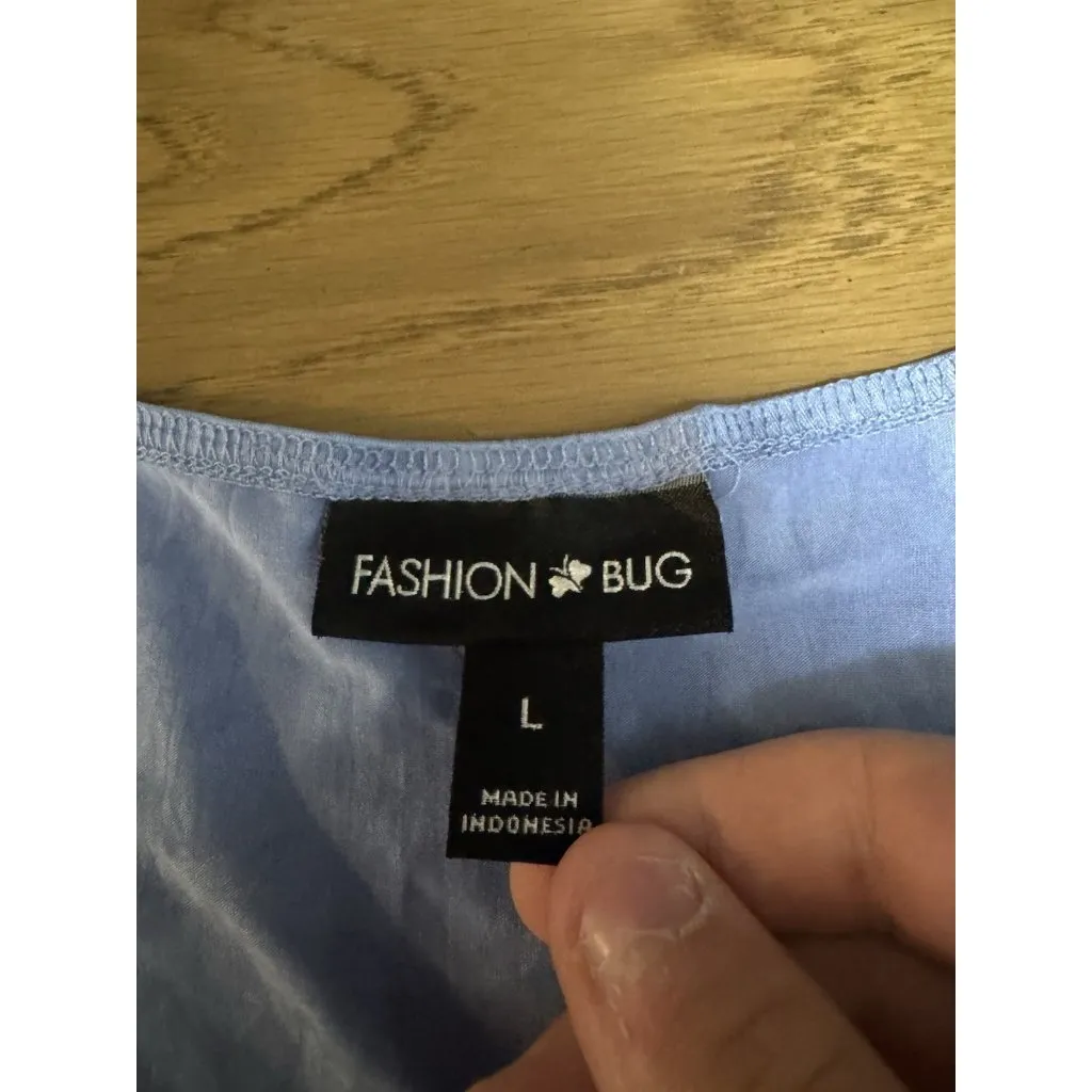 Y2K 90s Fashion Bug‎ Sleeveless Tank Top Size Large Metallic Flowing Artsy City - Image 3