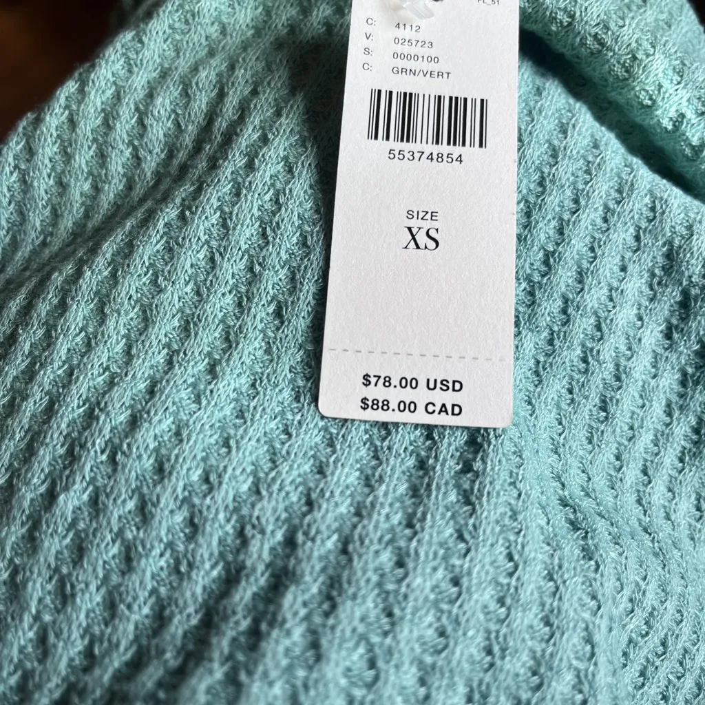 New Anthropology Sunday in Brooklyn Waffle knit Green mint. Size XS - Image 2