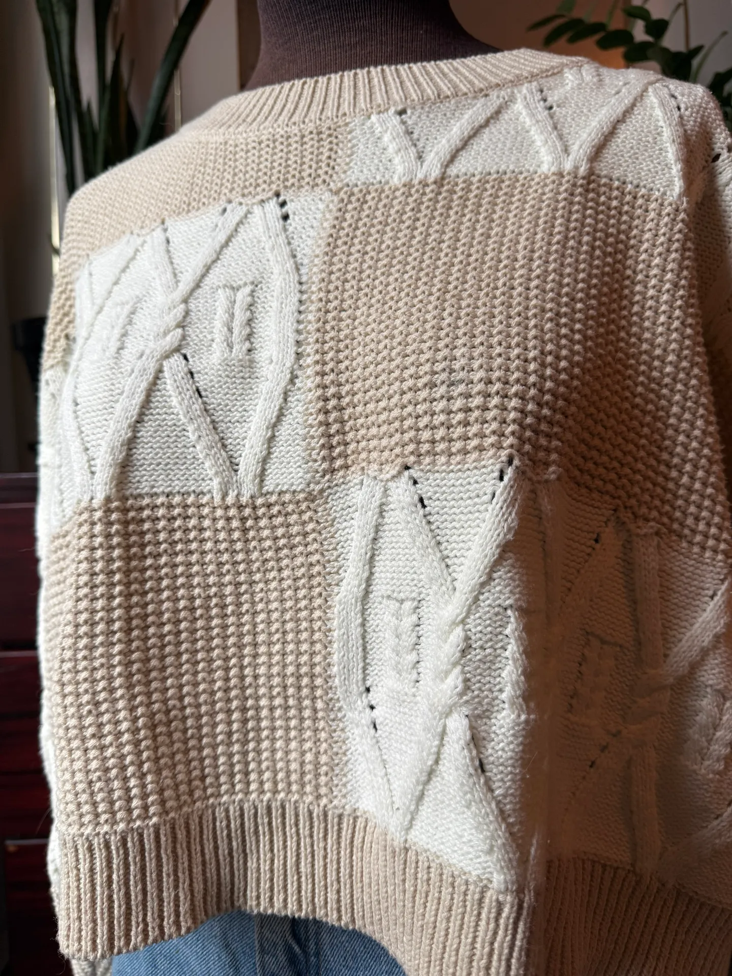 Altar’d State Two-Tone Textured Knit Sweater - Image 3