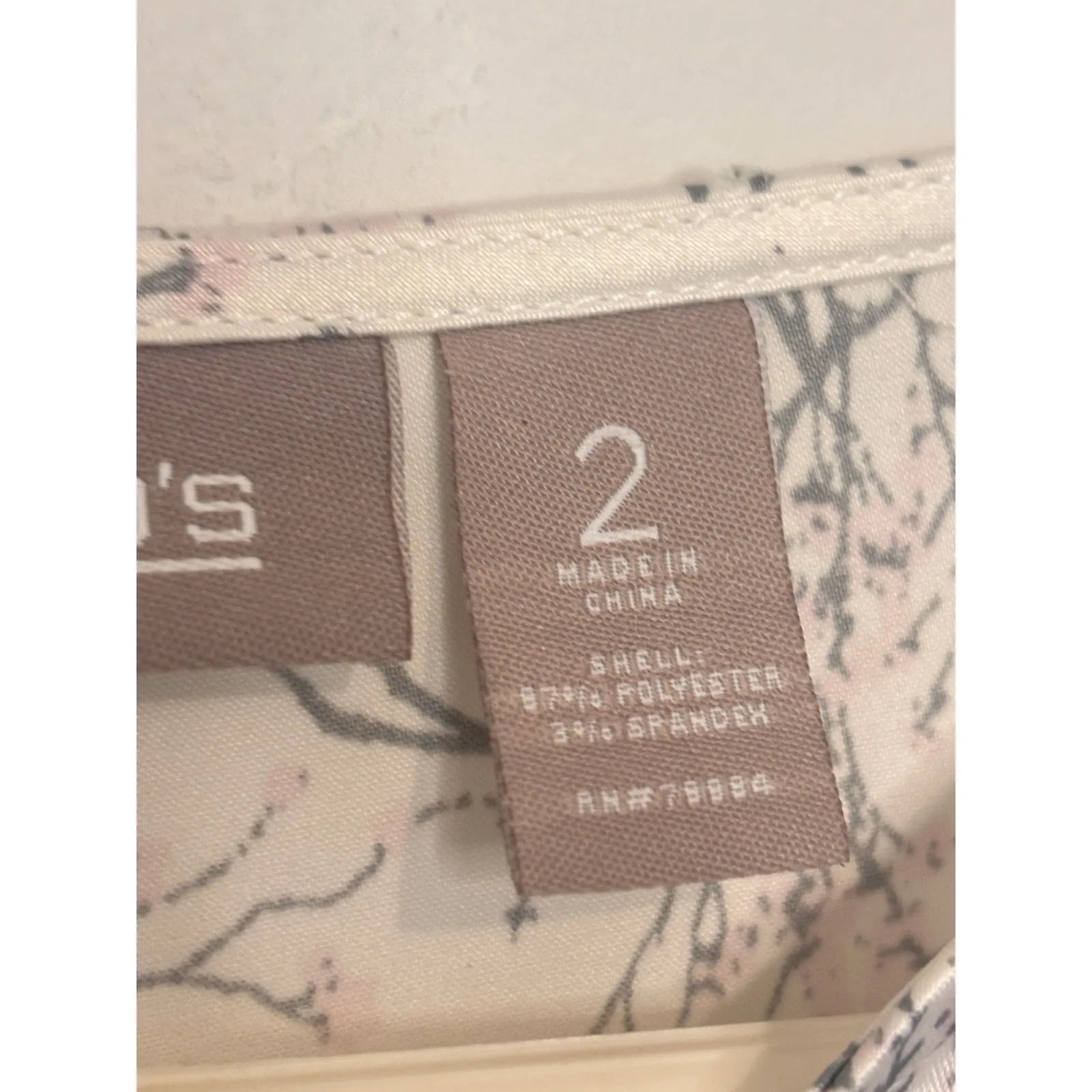 Chicos Cherry Blossom Floral Blouse 2 L Romantic Feminine Work Career Coquette - Image 3