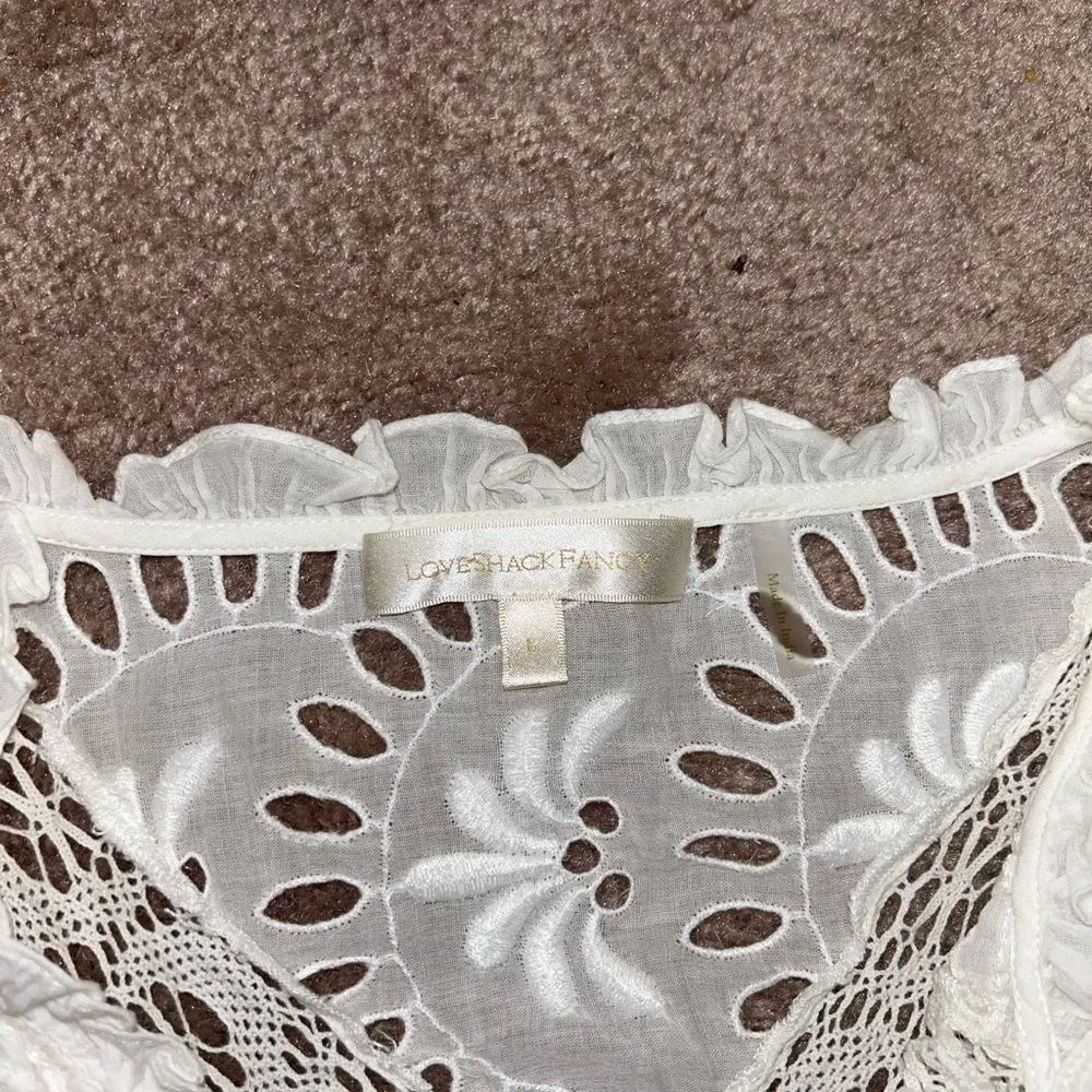 Loveshackfancy Isidore White Lace Mini Dress Size Large - Image 5