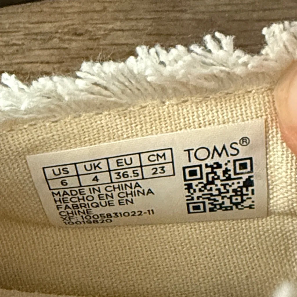 NEW TOMS Women’s Valencia Platform Cream Espadrille SlipOn Platform Shoes 6 A25 - Image 11