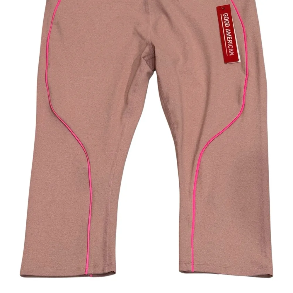 NEW Good American Pink‎ Athletic Tennis Pickleball Capri Leggings Size 4 (XL) - Image 4