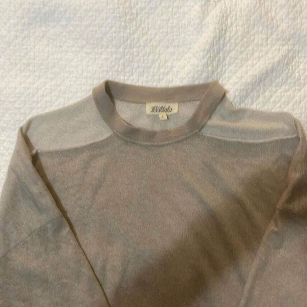 Listicale open shoulder tan oversized sweatshirt SS6 - Image 2