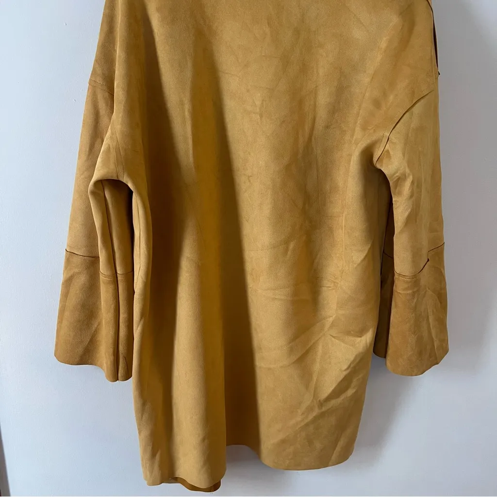 Koton City Trenchcoat Open Front Midi Length Mustard Yellow Size EUR 42/ 12 NEW - Image 10