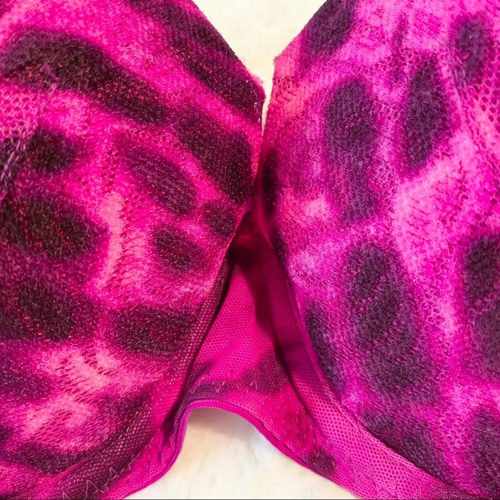VS PINK  Purple Tie Dye Lace Date Night Pushup Bra Size 32DD - Image 2