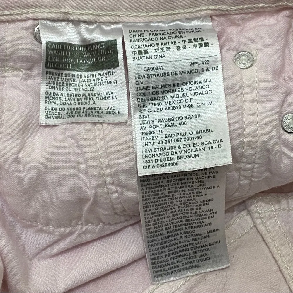 Levi’s Button Fly Pink Cut-off Denim Shorts 27 - Image 14
