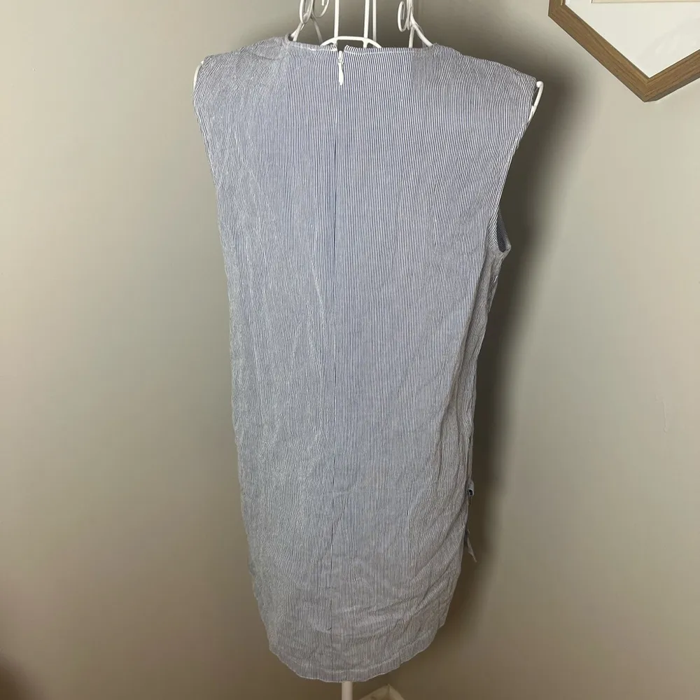 Victor Alfaro X RTR Pinstripe Sleeveless Top Blue And White Stripes 100% Cotton - Image 6
