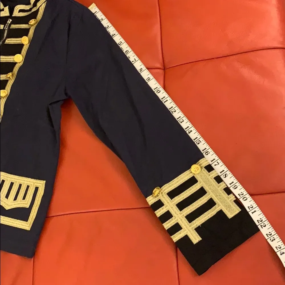 Navy, black & gold military style jacket. Blue Size M - Image 8