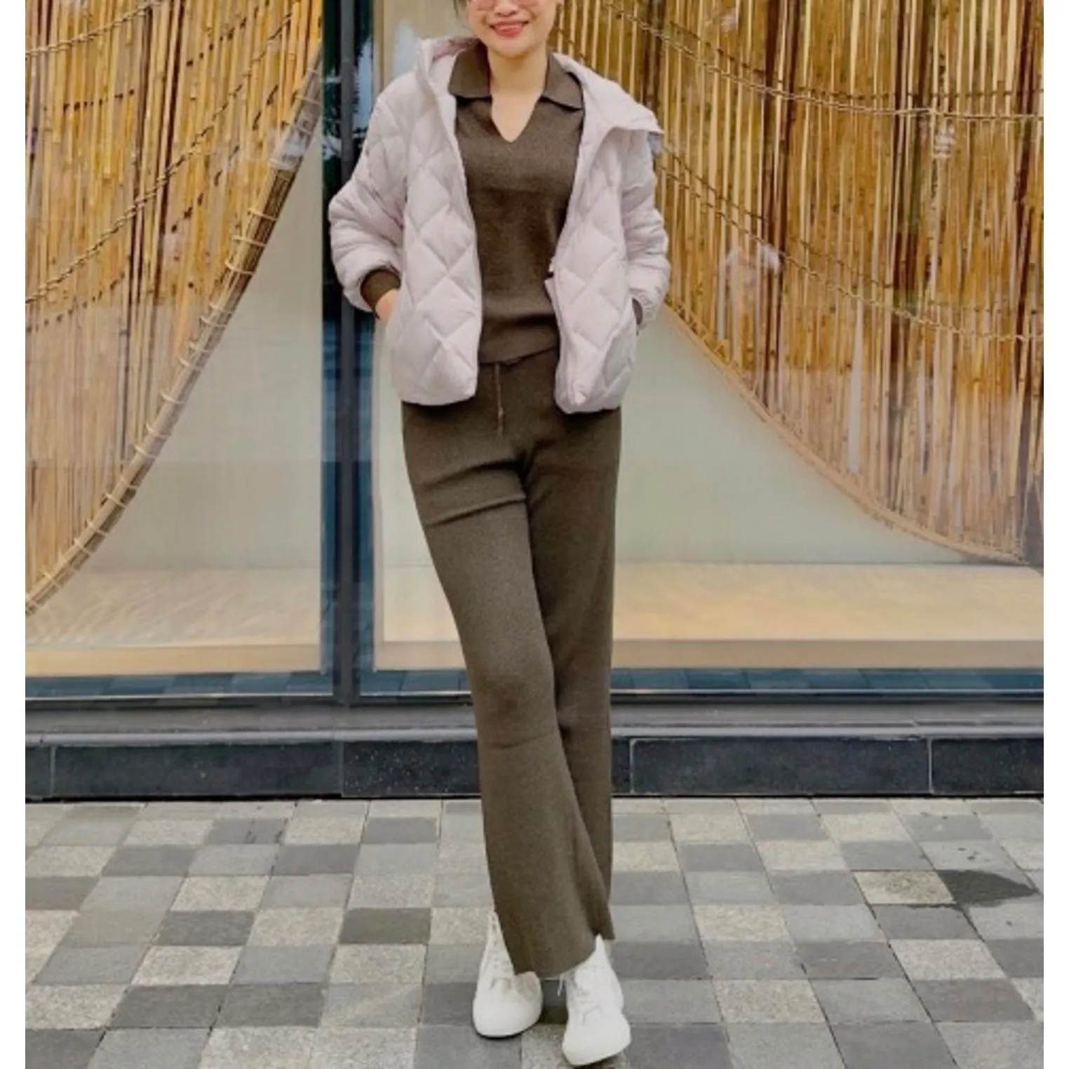 Uniqlo Washable Knit Ribbed Polo Sweater NWT Brown XL - Image 6