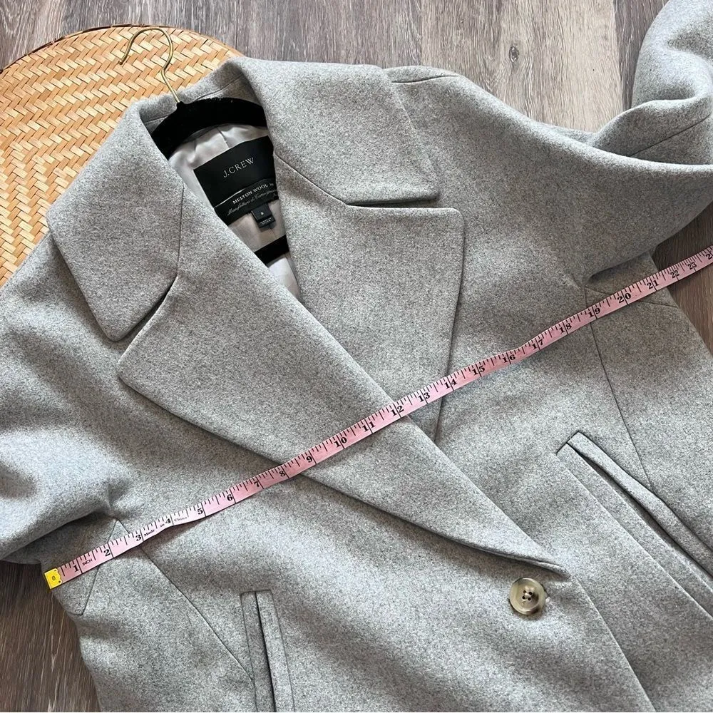 J. Crew melton wool peacoat‎ in gray women’s size 8 - Image 5