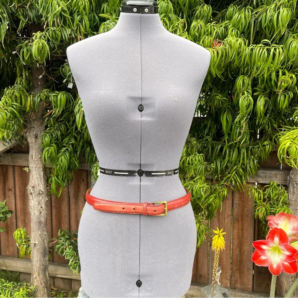 Vintage Christian Dior Elegant Red Leather Belt - Image 10