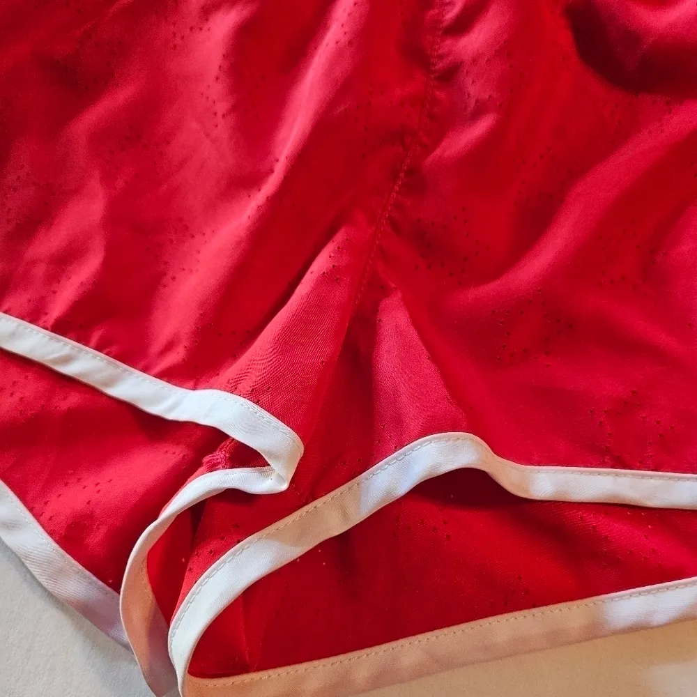 OP  Red Women's Athletic Shorts with White Trim - Image 2