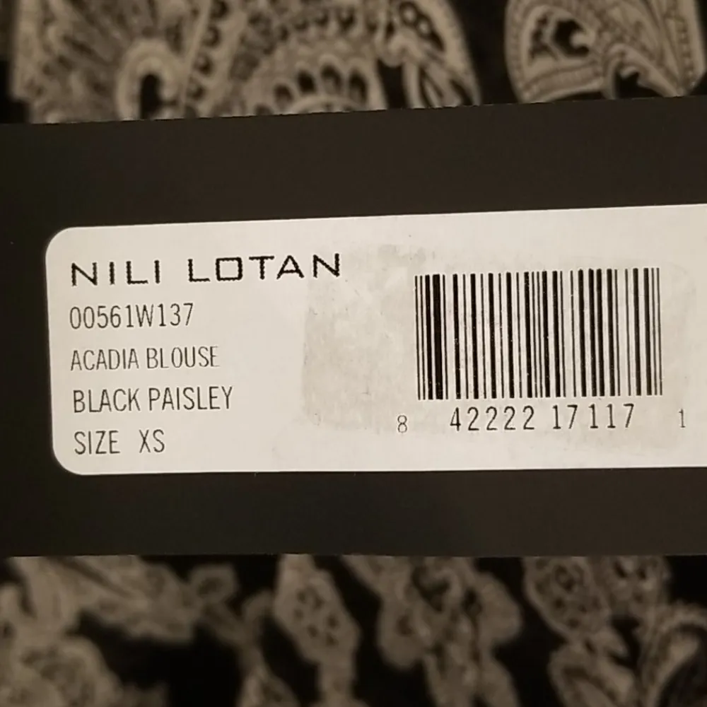 💕NILI LOTAN💕 Acadia Silk Blouse ~ Black Paisley Size XS - Image 15