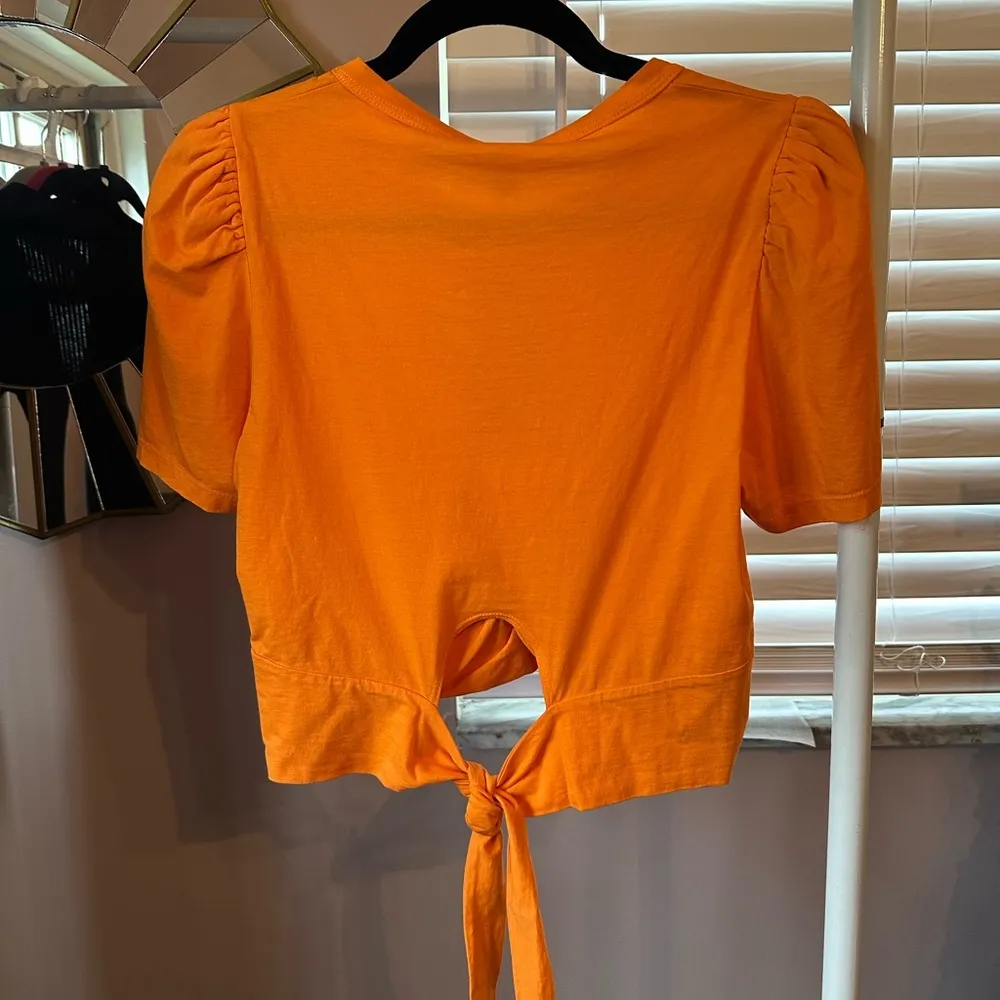 A.L.C. Women's Orange Puff Sleeve Top - Image 2
