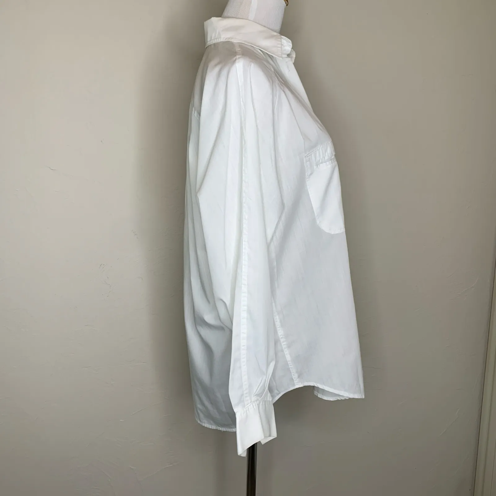 Vintage 90s White Button Front Blouse Handmade Sz Medium - Image 10