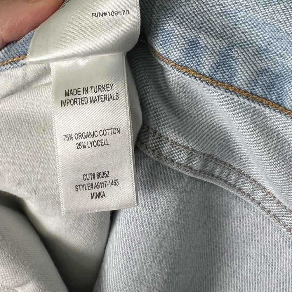 Agolde Minka High Rise Cargo Wide Leg Cotton Blend Blue Wash Jeans 32 - Image 12