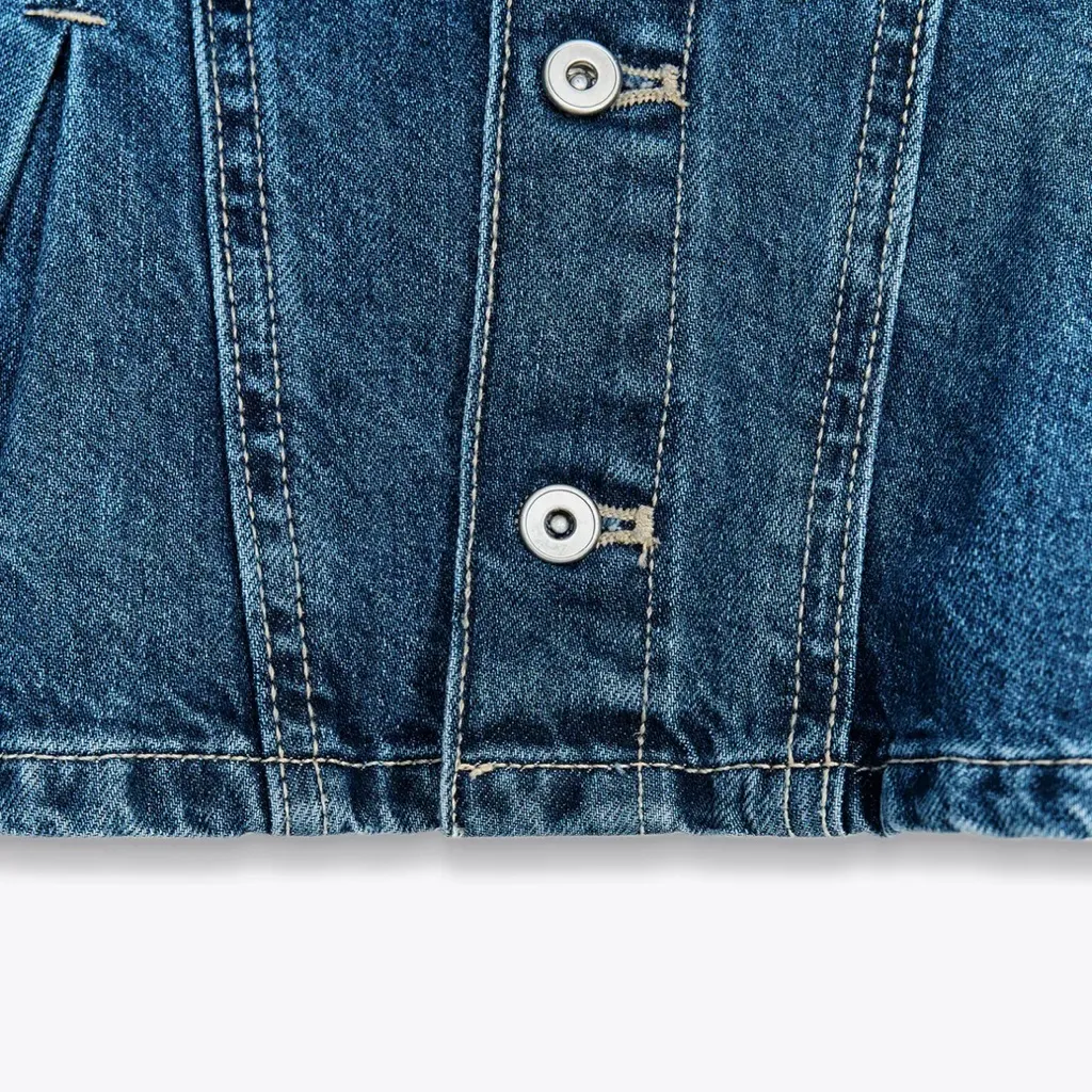 ZARA Denim Bandeau Top - Image 7