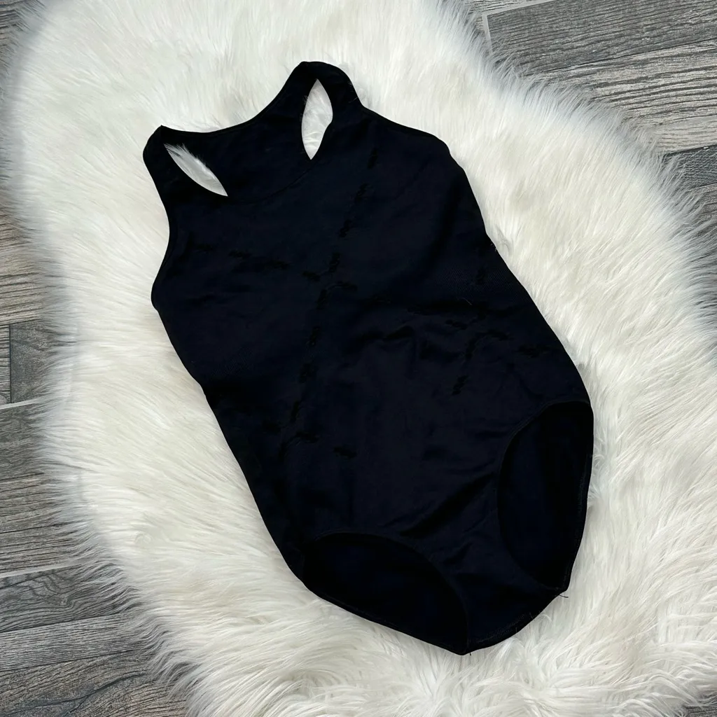 Ivy Park Black Seamless Criss Cross Perforated Bodysuit - Image 6