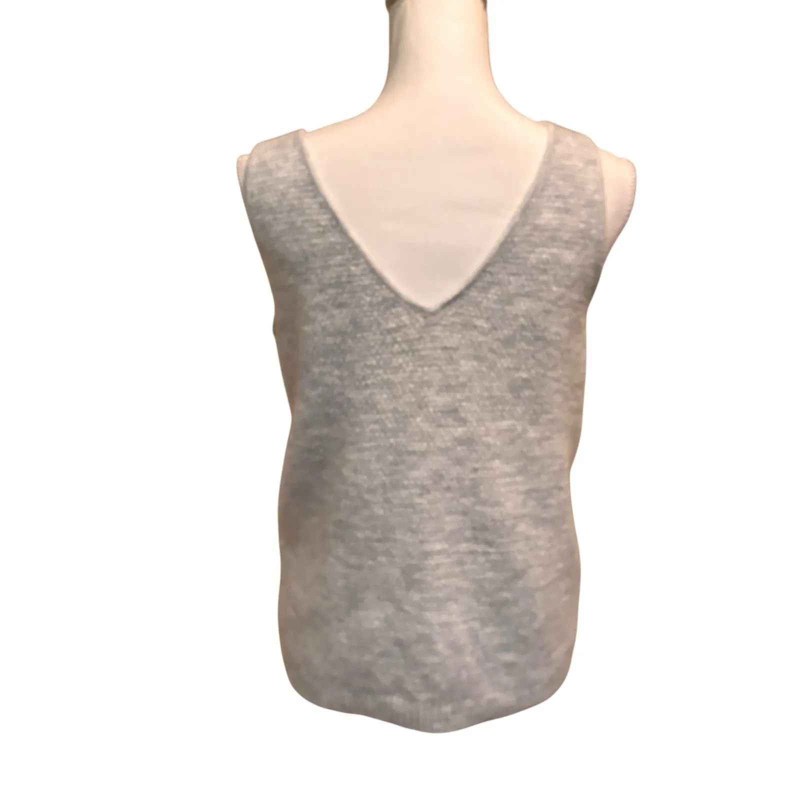 Lilly Pulitzer Davison Sweater Tank Womens Large Gray V Neck Knit Sleeveless - Image 2