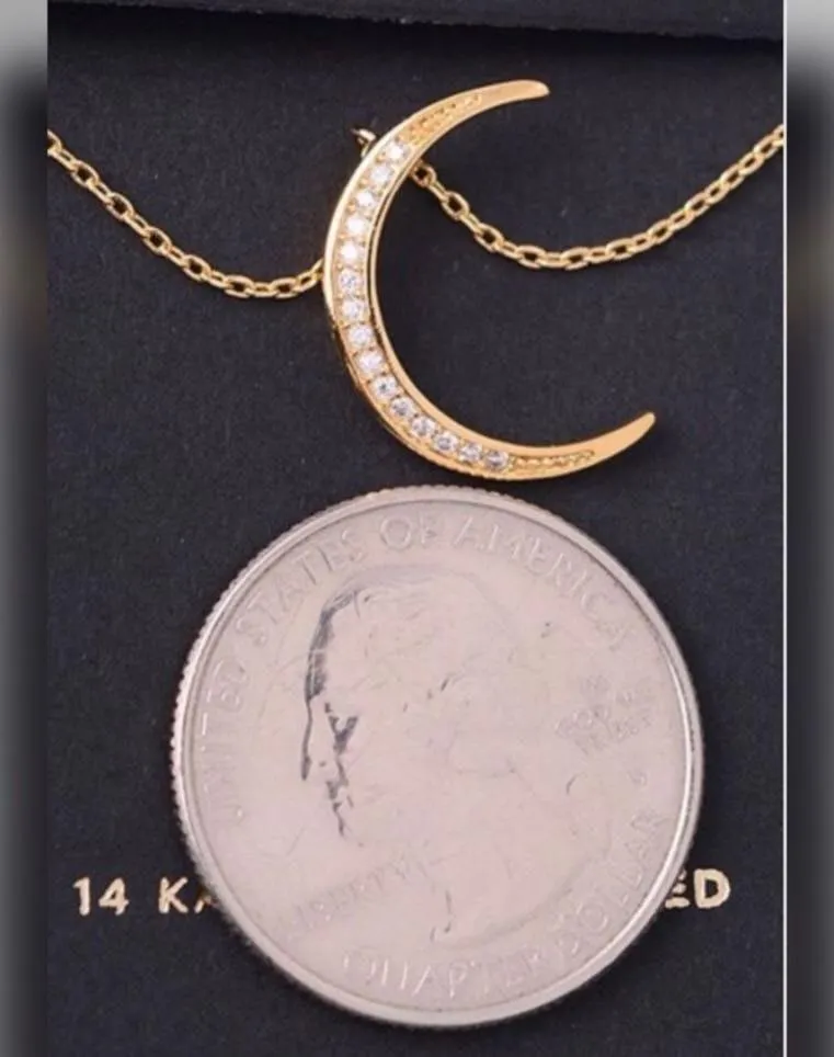 Secret Box Of New York 14K Gold Dipped Crescent Moon Necklace - Image 2