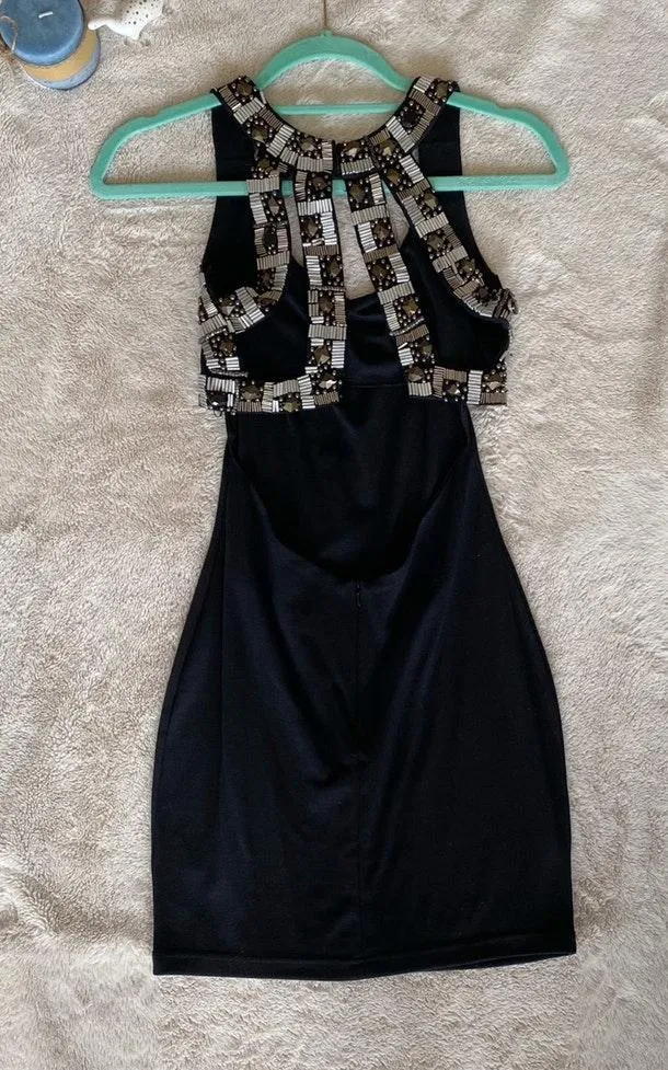 Black Dreaded Mini Dress - Image 2