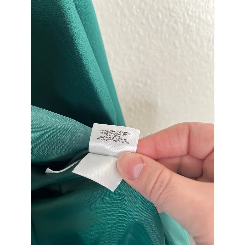 Le Suit Womens Blazer Pencil Skirt Suit Set Emerald Green 12P - Image 9