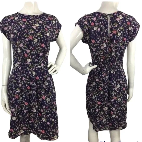 Floral Tapestry Print Silk Dress - Image 2
