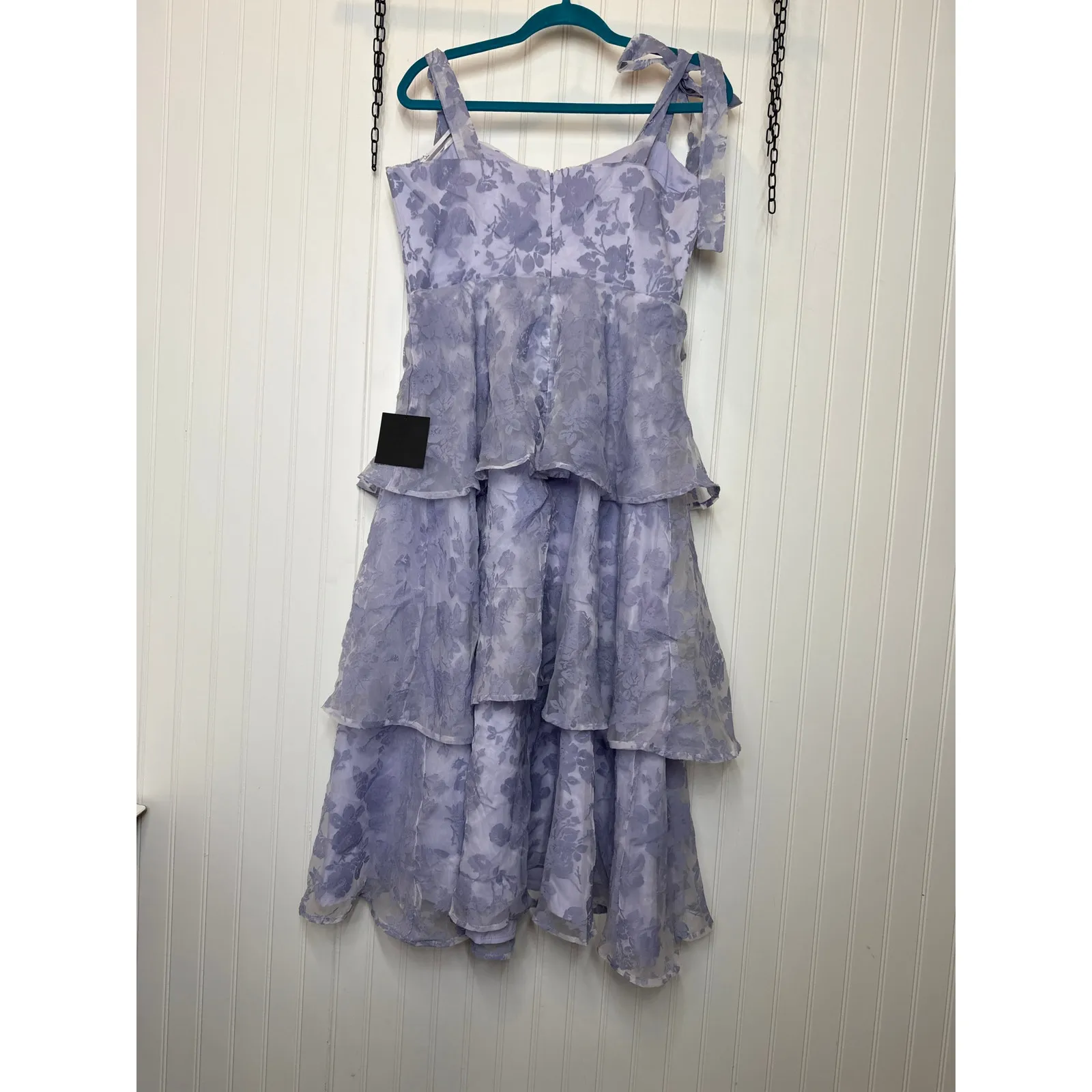 NWT LULUS Glamorous Sweetie Lavender Burnout Tie-Strap Bustier Midi Dress Sz XS - Image 4