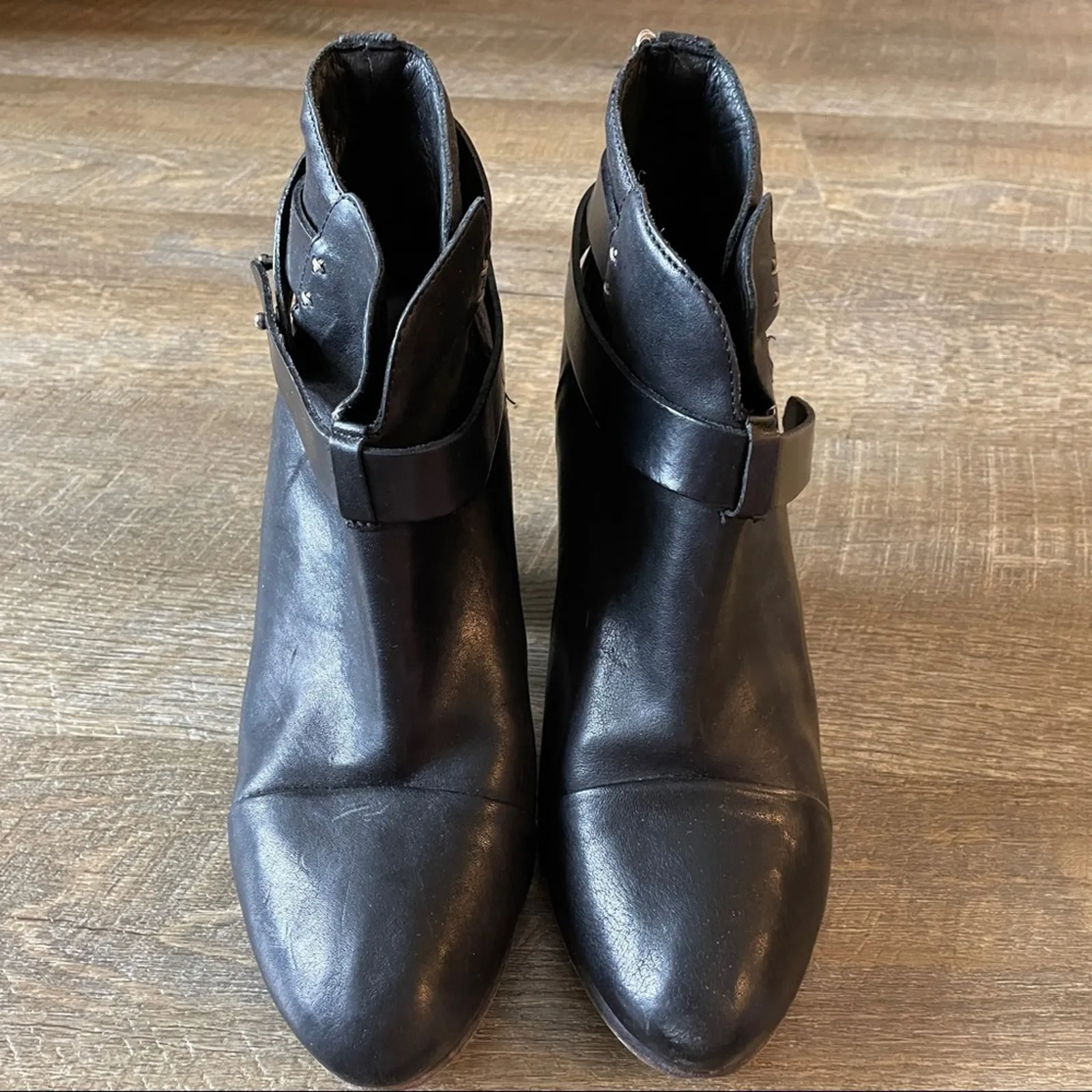 Rag & Bone Harrow Black‎ Leather Ankle Boots Sz 40 - Image 5