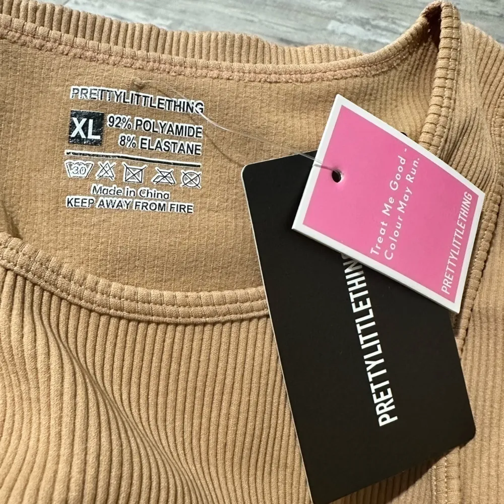 Pretty little thing Camel Structured Snatched Rib Sleeveless Bodycon Dress XL﻿﻿﻿ - Image 6