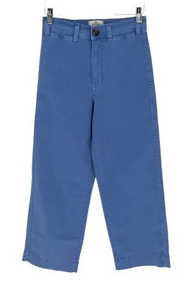 Marine Layer Bridget Slim Wide Leg Crop Pants Cornflower Blue Women size 0 - Image 1