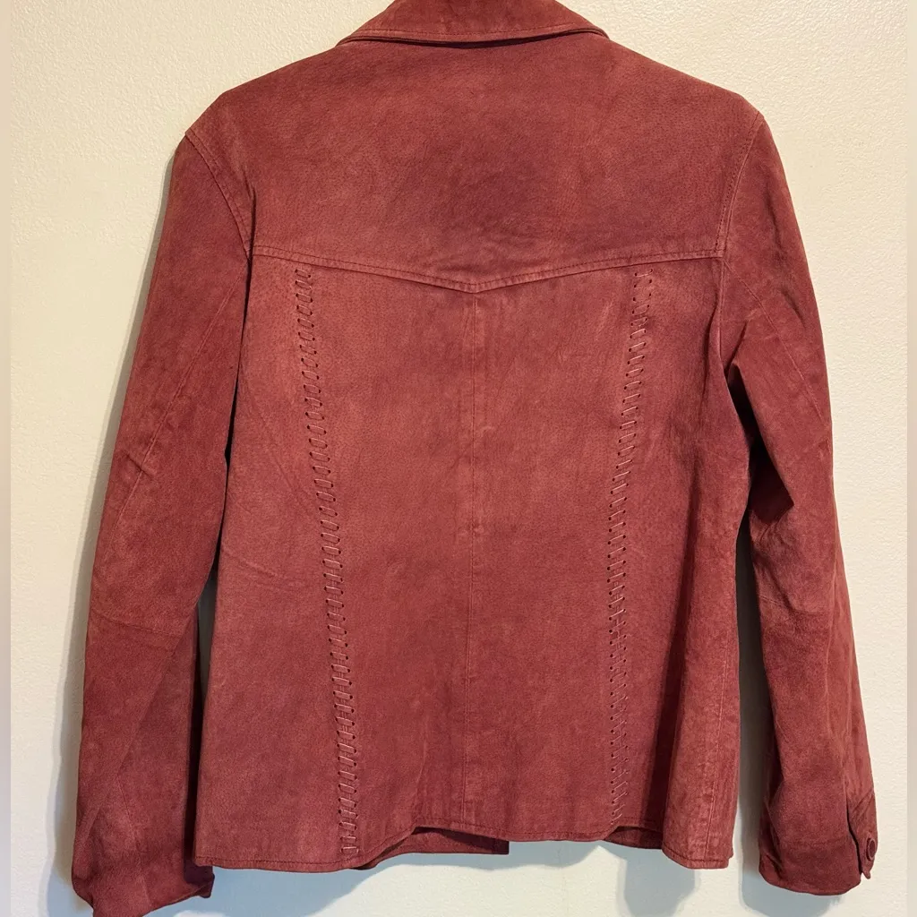 Vintage Leather Van Heusen Western Burgundy Blazer - Image 2